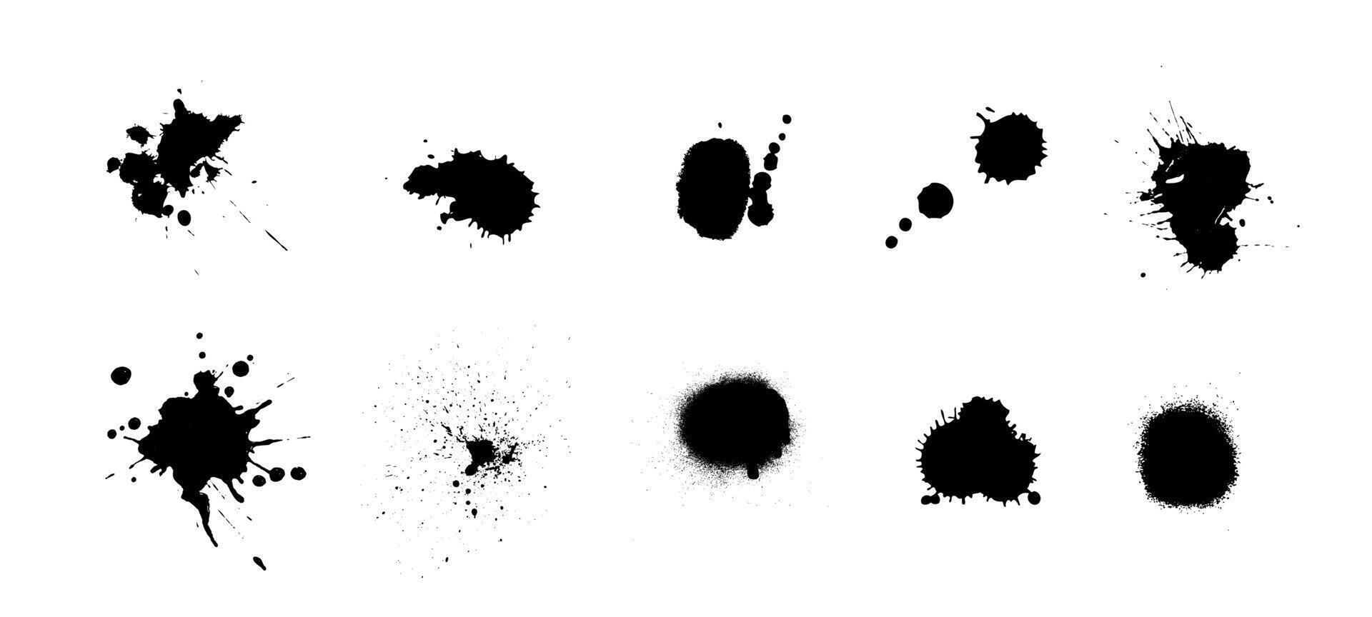 Paint drop silhouette collection. Ink droplet set. vector