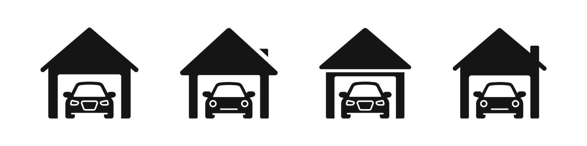 Car garage. Garage icons. Garage icon set. Car storage. Automobile garage vector