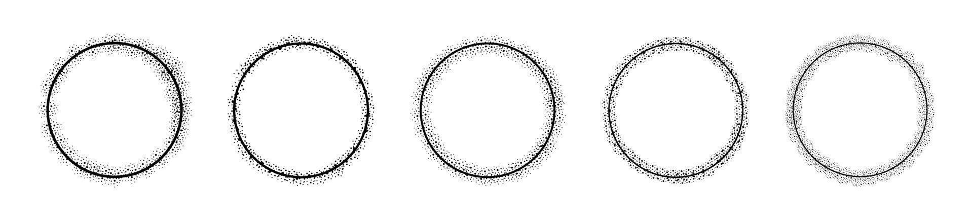 Round circle frames. Round starry frames. Decorative circle frames. Circles illusttration. graphic circle frames. Stardust, stars, starry circles vector