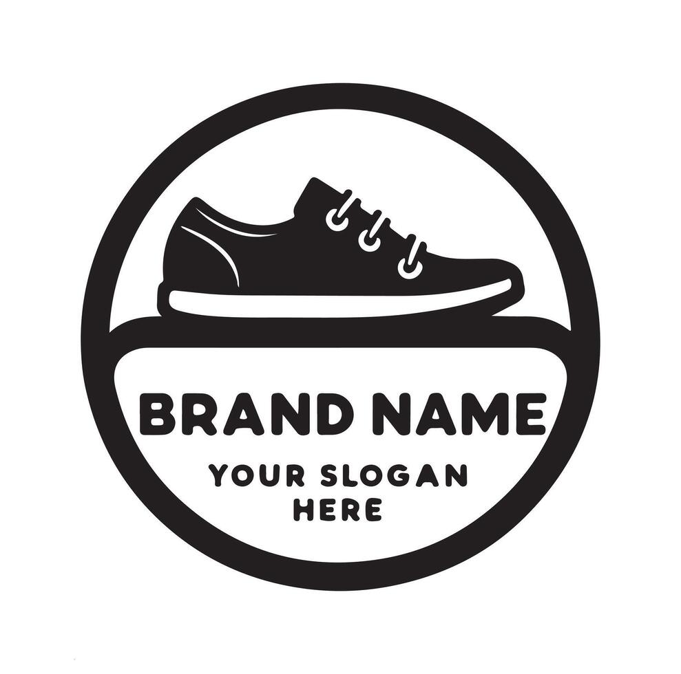 minimal shoe logo silhouette vector