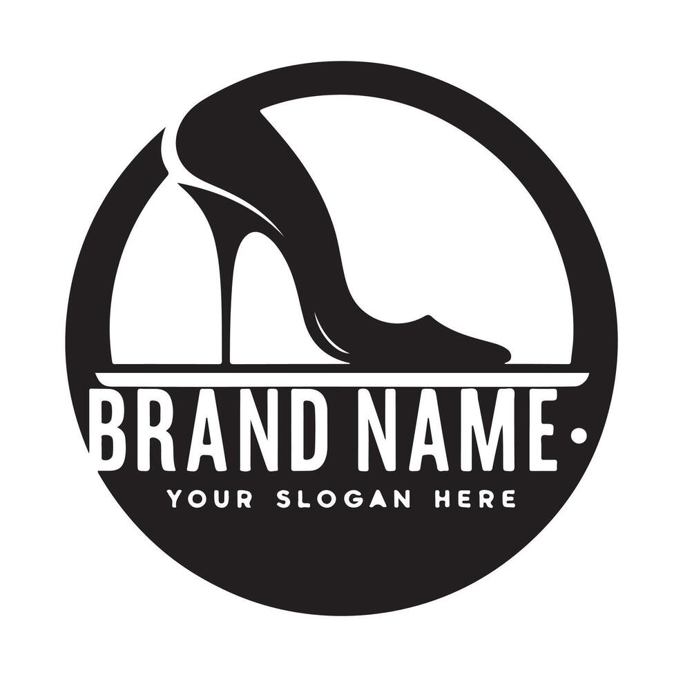 minimal lady shoe logo silhouette vector