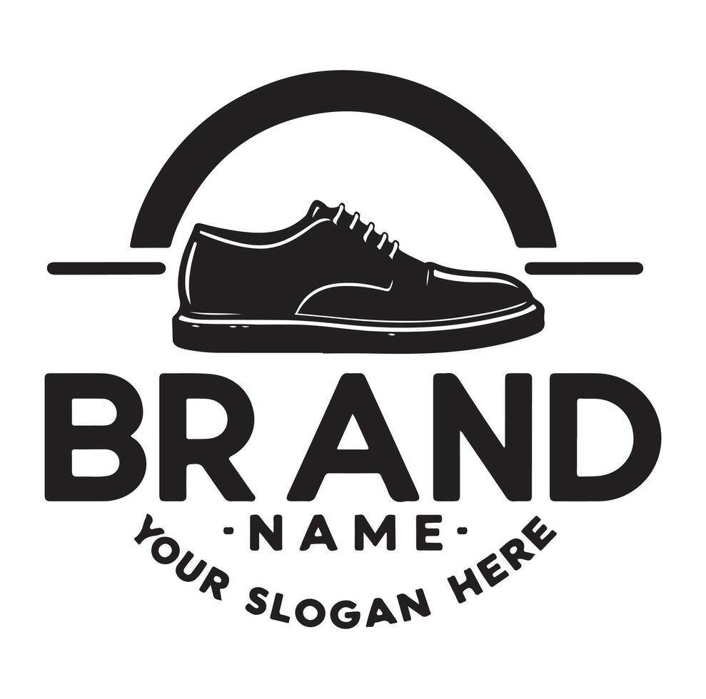 minimal shoe logo silhouette vector