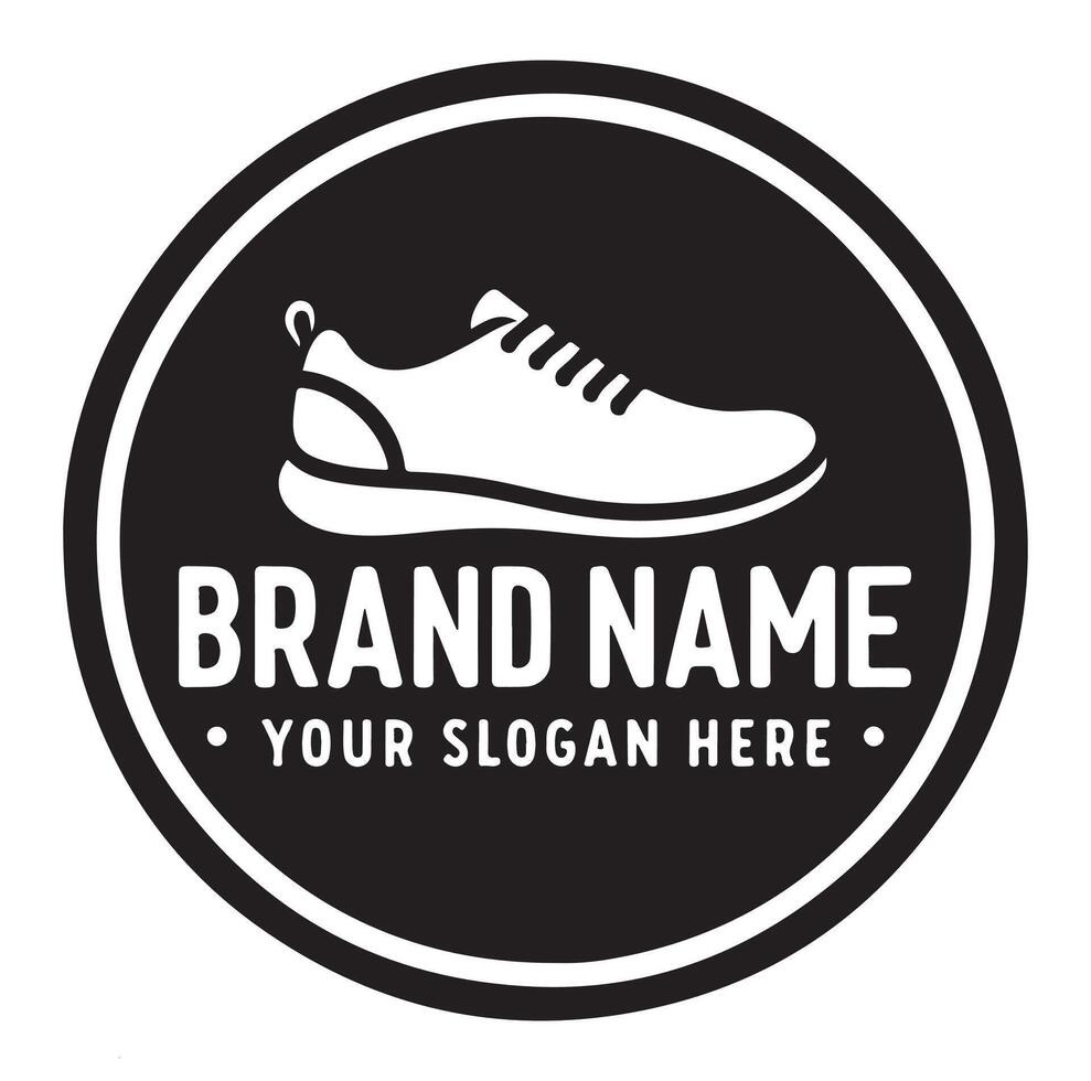minimal shoe logo silhouette vector