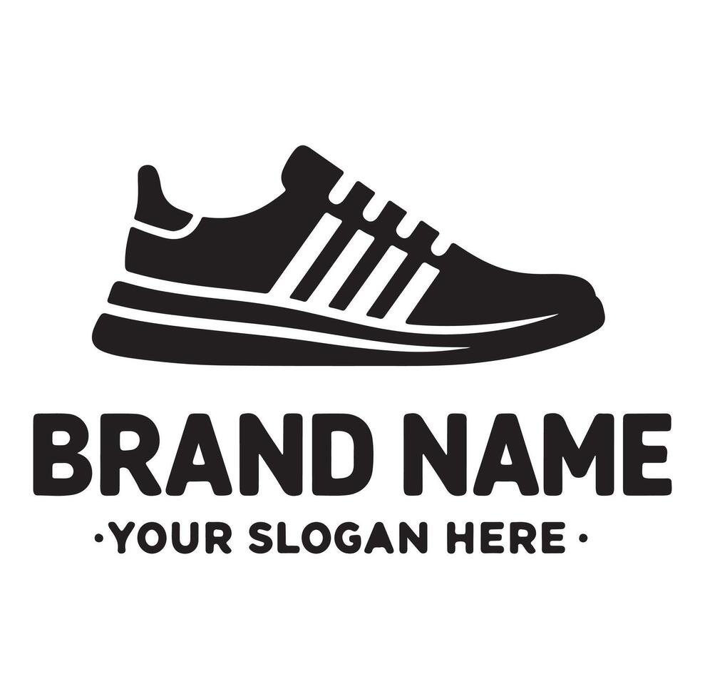 minimal shoe logo silhouette vector