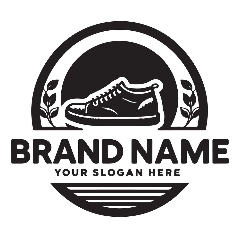 minimal shoe logo silhouette vector