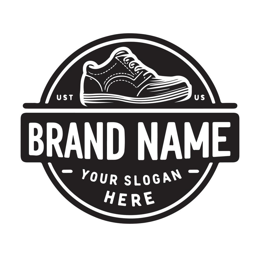minimal shoe logo silhouette vector