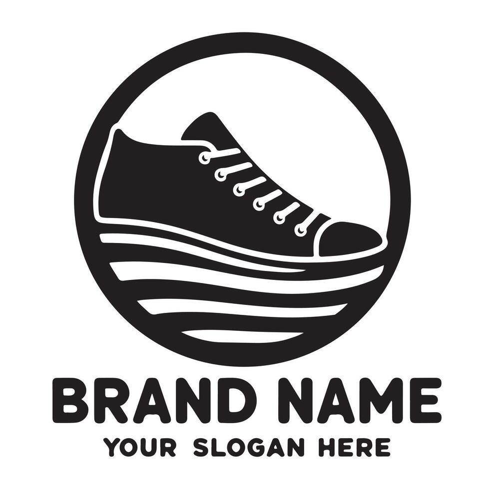 minimal shoe logo silhouette vector
