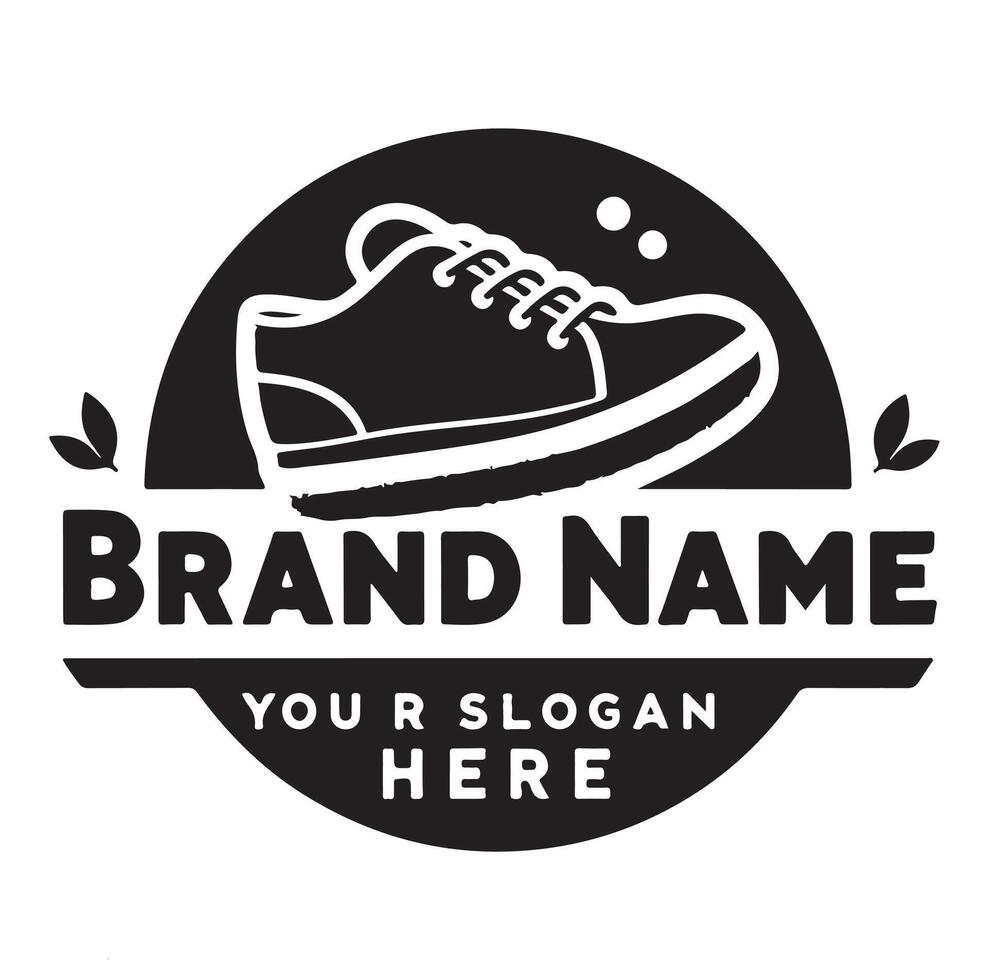 minimal shoe logo silhouette vector