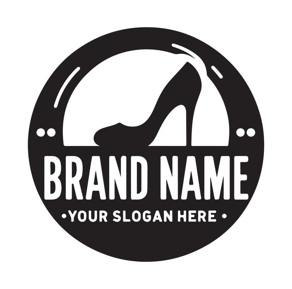 minimal lady shoe logo silhouette vector