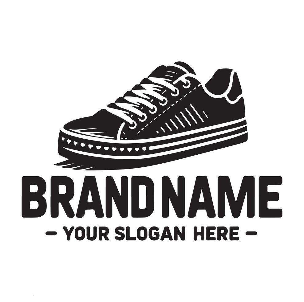 minimal shoe logo silhouette vector