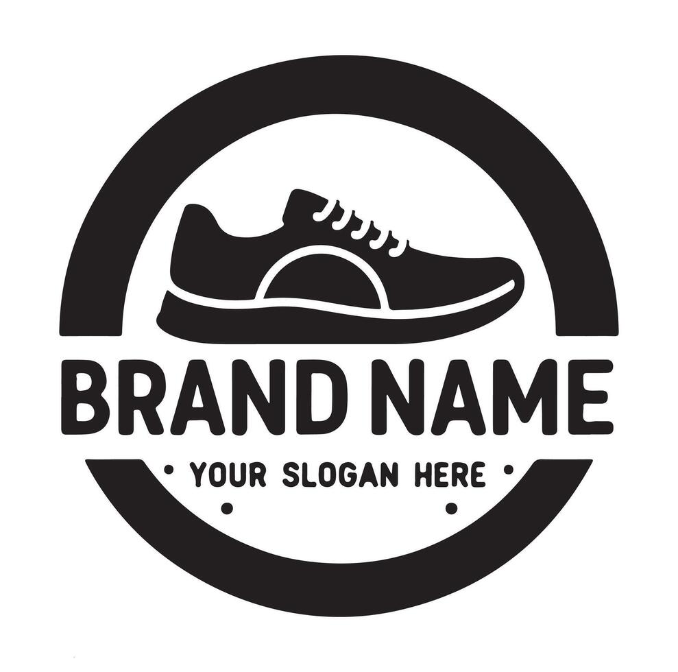 minimal shoe logo silhouette vector