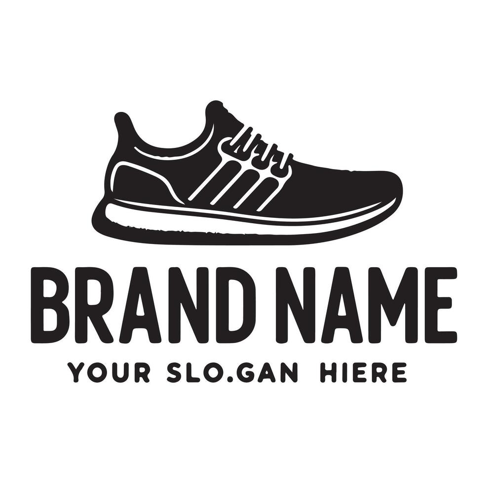 minimal shoe logo silhouette vector