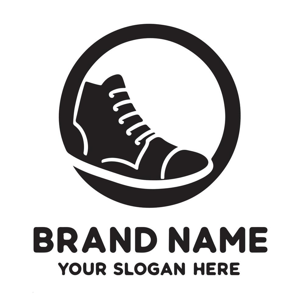 minimal shoe logo silhouette vector