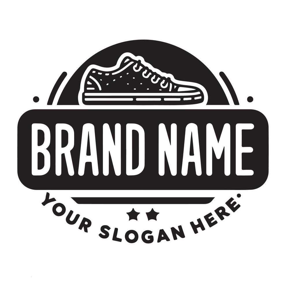 minimal shoe logo silhouette vector