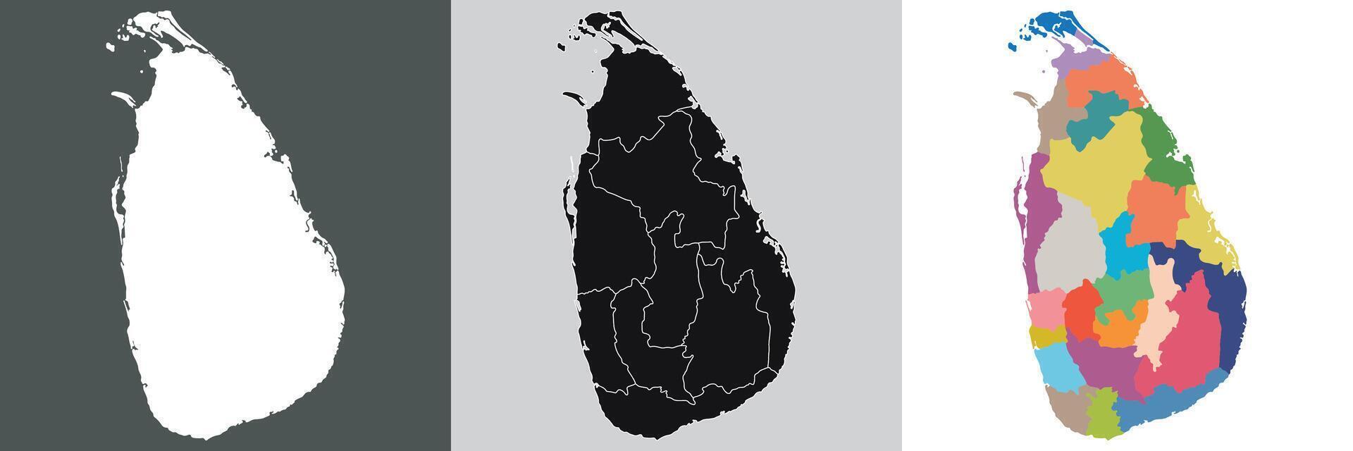 Sri Lanka map. Map of Sri Lanka in set vector