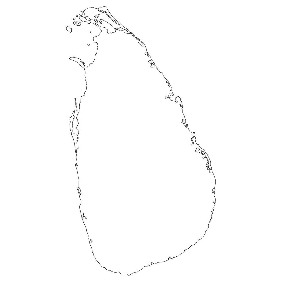 Sri Lanka map. Map of Sri Lanka in white color vector