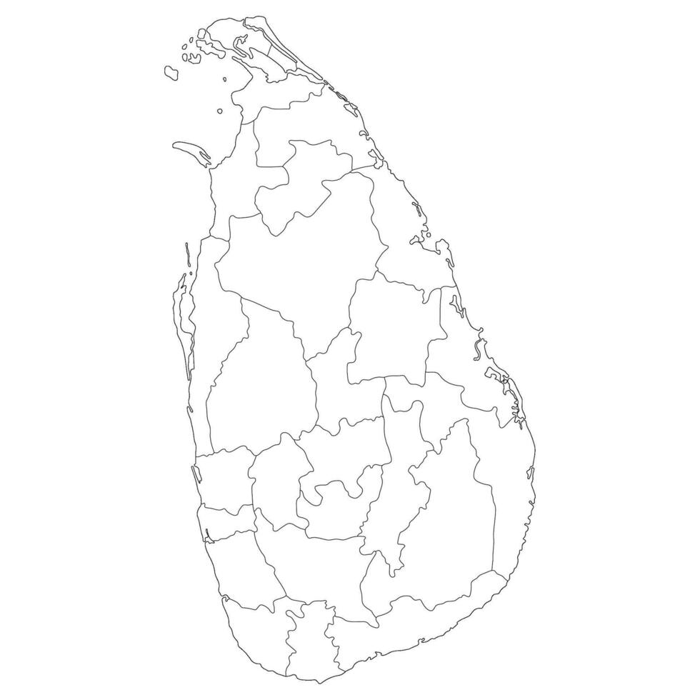 Sri Lanka map. Map of Sri Lanka in administrative provinces in white color vector