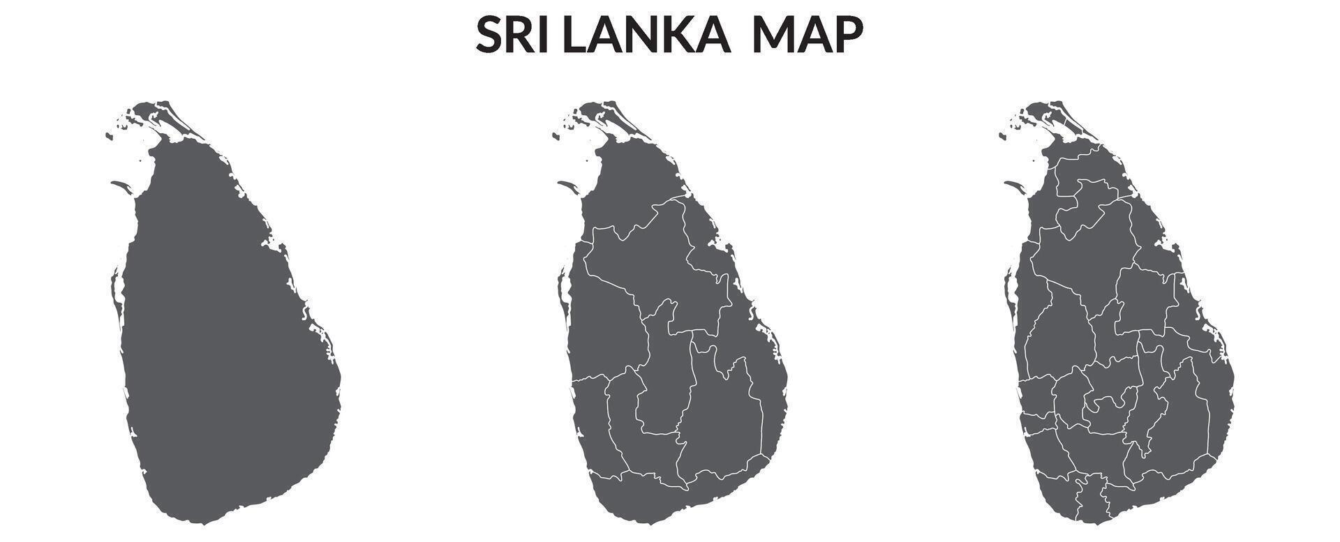 Sri Lanka map. Map of Sri Lanka in grey set vector