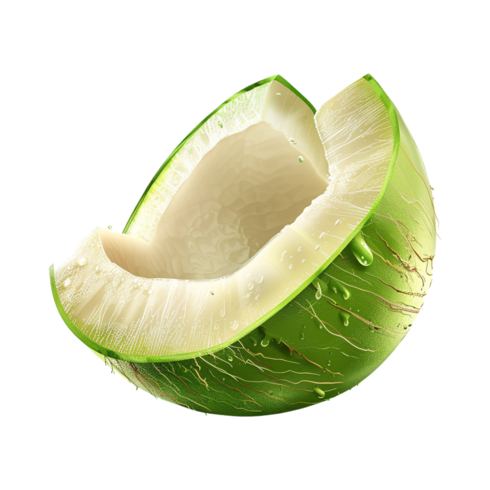 Green Coconut for Summer Season on Transparent Background png
