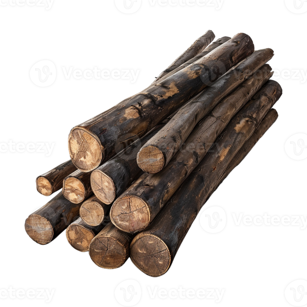 Wooden Logs Stack on Transparent Background png
