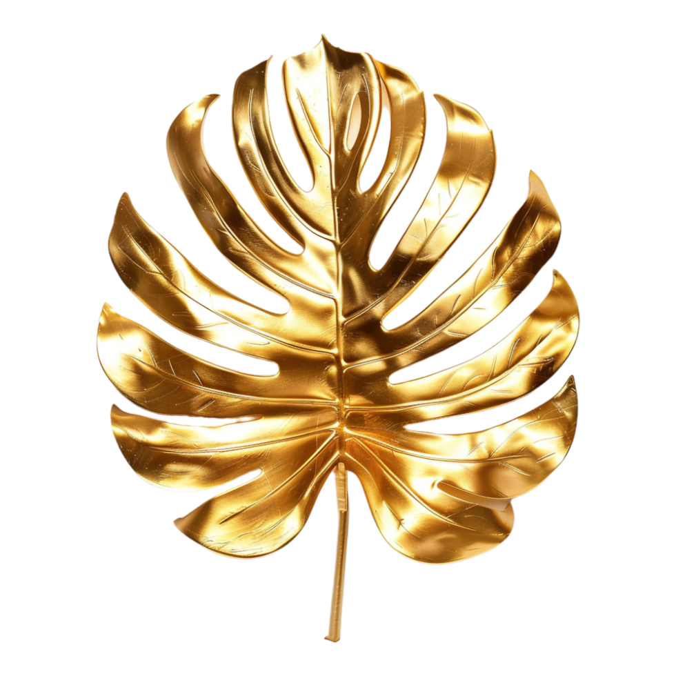 Gold Palm Leaf on Transparent Background png