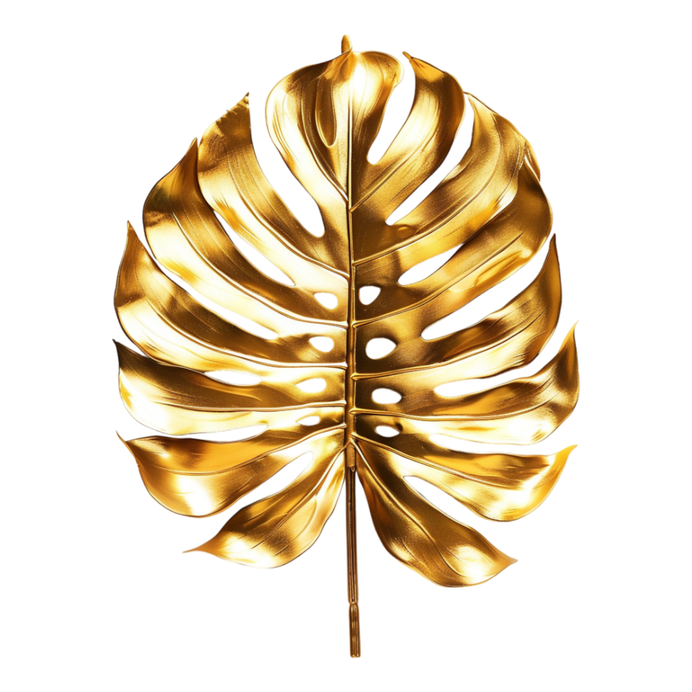 Gold Palm Leaf on Transparent Background png