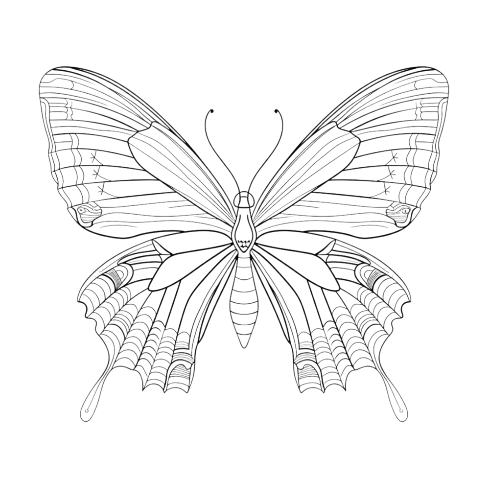 Butterfly Sketch Art on Transparent Background png