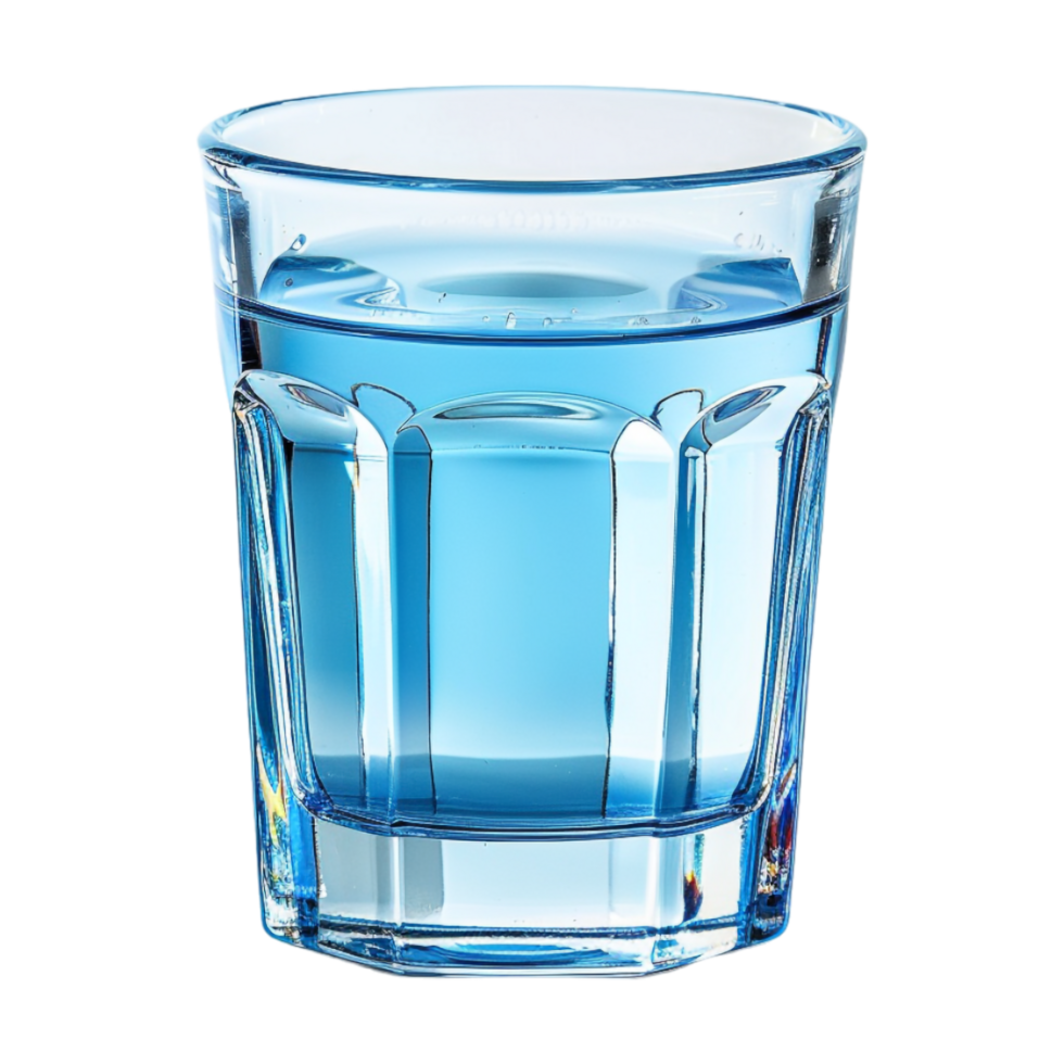 Blue Water Glass on Transparent Background png