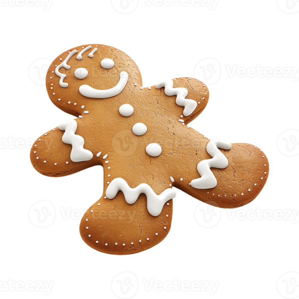 Gingerbread Christmas Cookie on Transparent Background png