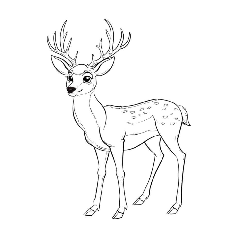 Deer Sketch Art on Transparent Background png