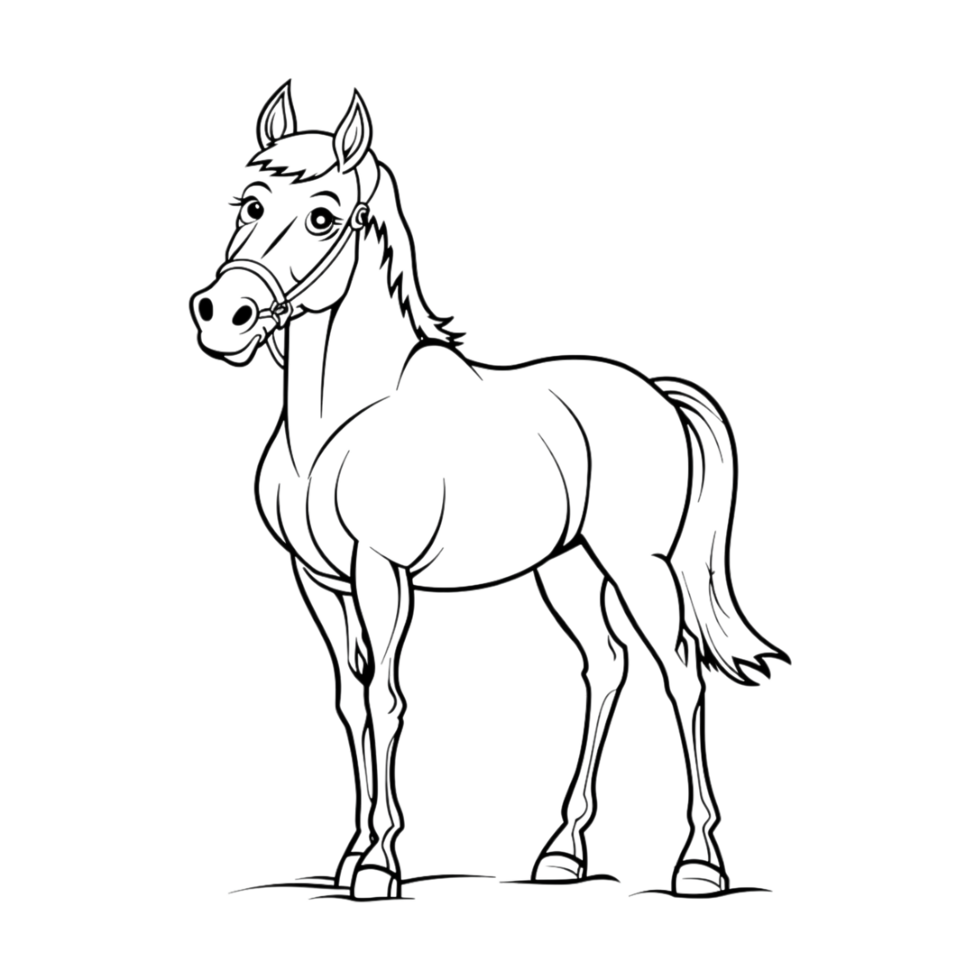 Running Horse Sketch Art on Transparent Background png