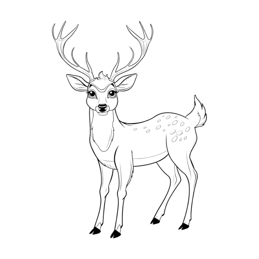 Deer Sketch Art on Transparent Background png