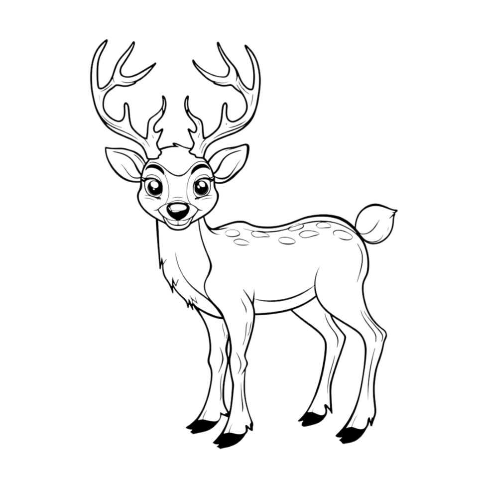 Deer Sketch Art on Transparent Background png