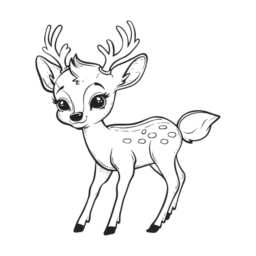 Deer Sketch Art on Transparent Background png