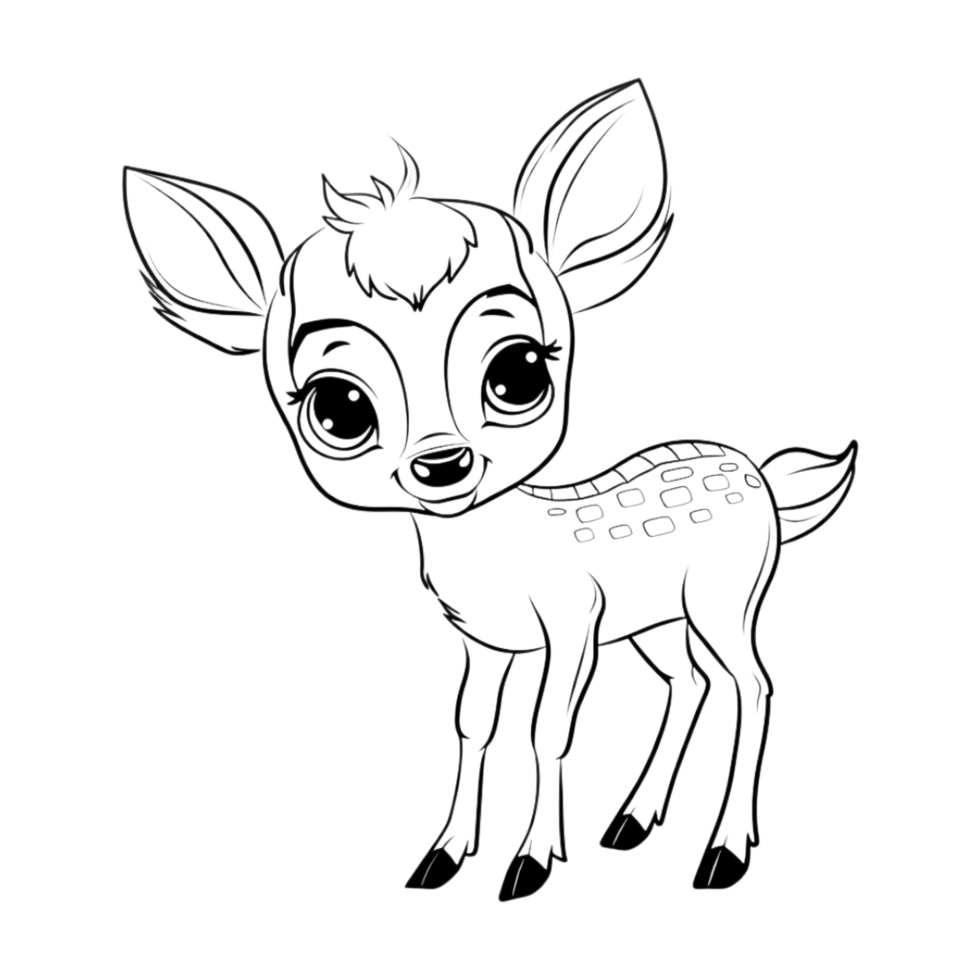 Deer Sketch Art on Transparent Background png