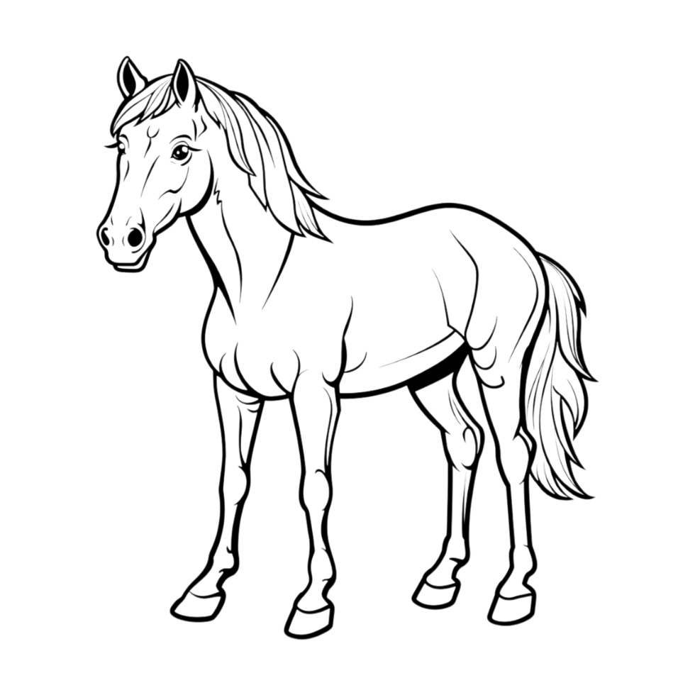 Running Horse Sketch Art on Transparent Background png