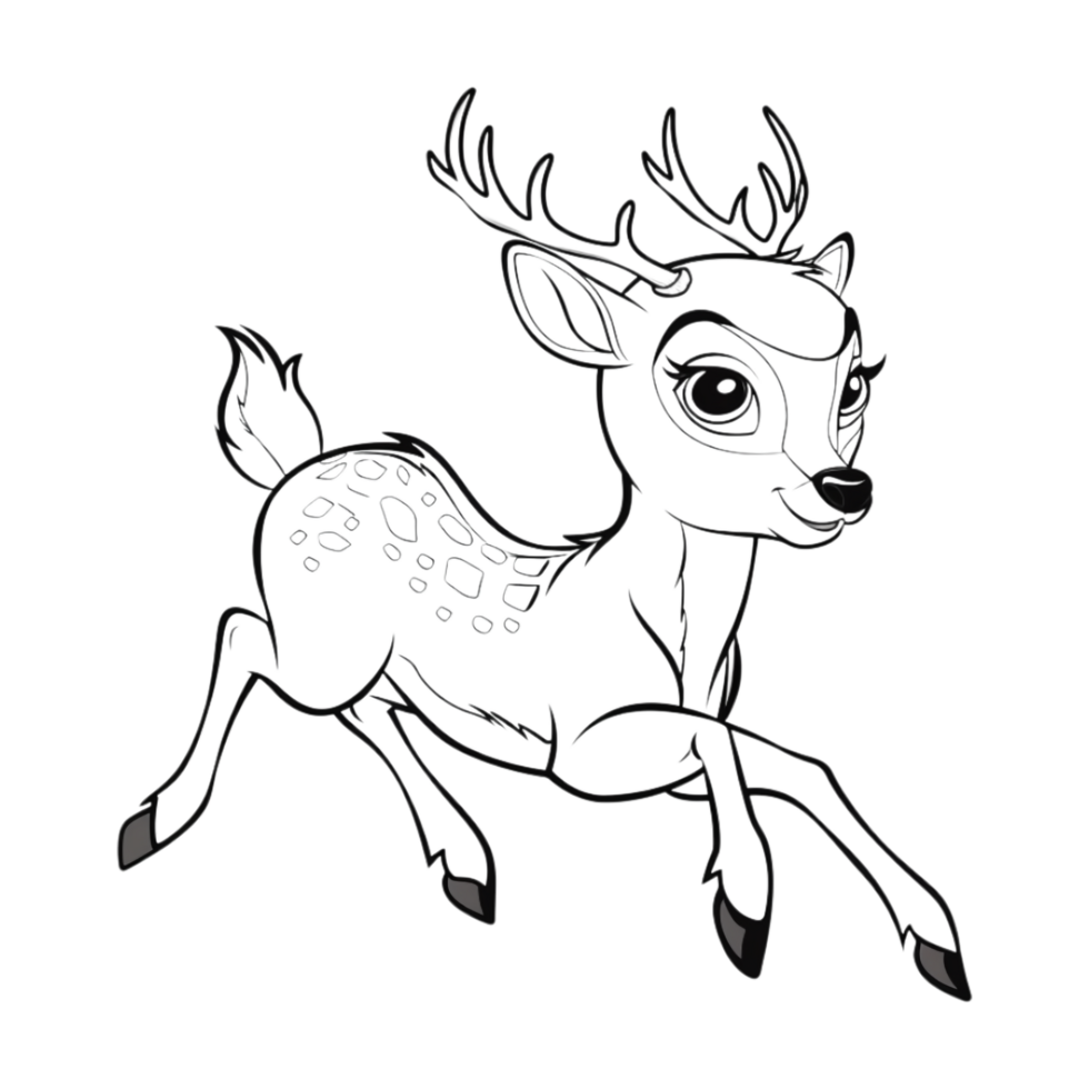 Deer Sketch Art on Transparent Background png