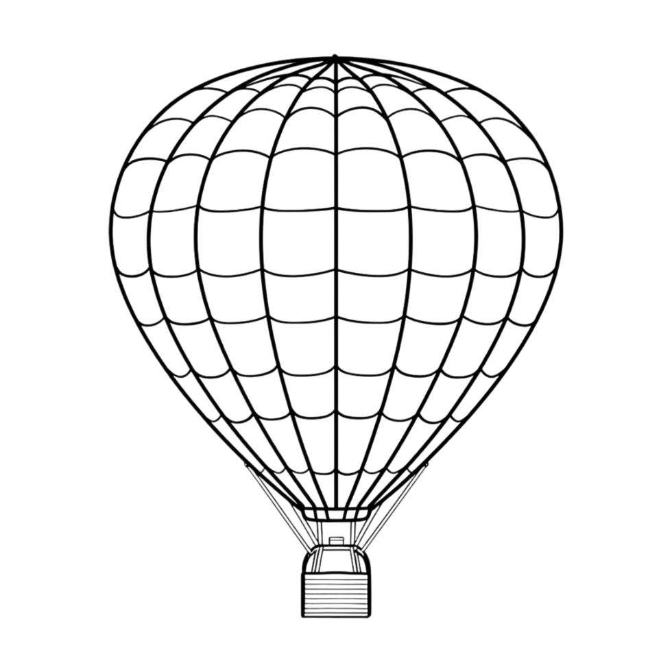 Air Balloon Sketch Art on Transparent Background png