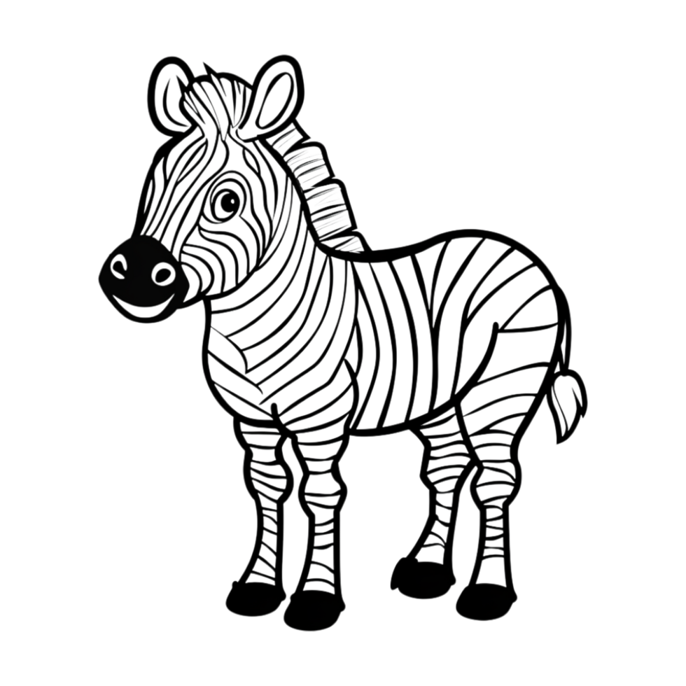 Zebra Sketch Art on Transparent Background png