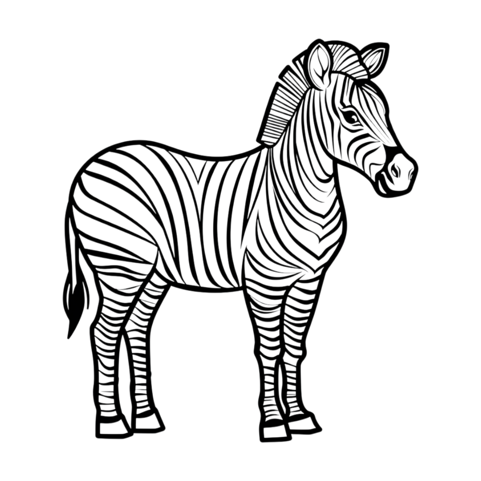 Zebra Sketch Art on Transparent Background png