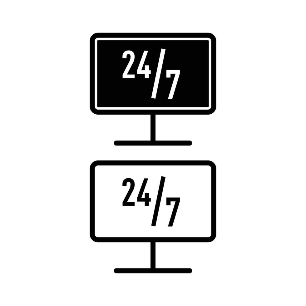 24 hourse 7days service open icon illustration vector