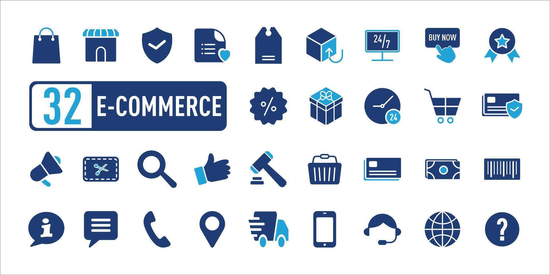 Ecommerce icon set illustration. E-commerce sign Collection vector
