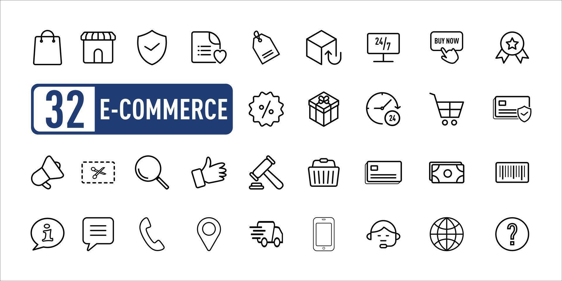 Ecommerce icon set illustration. E-commerce sign Collection vector