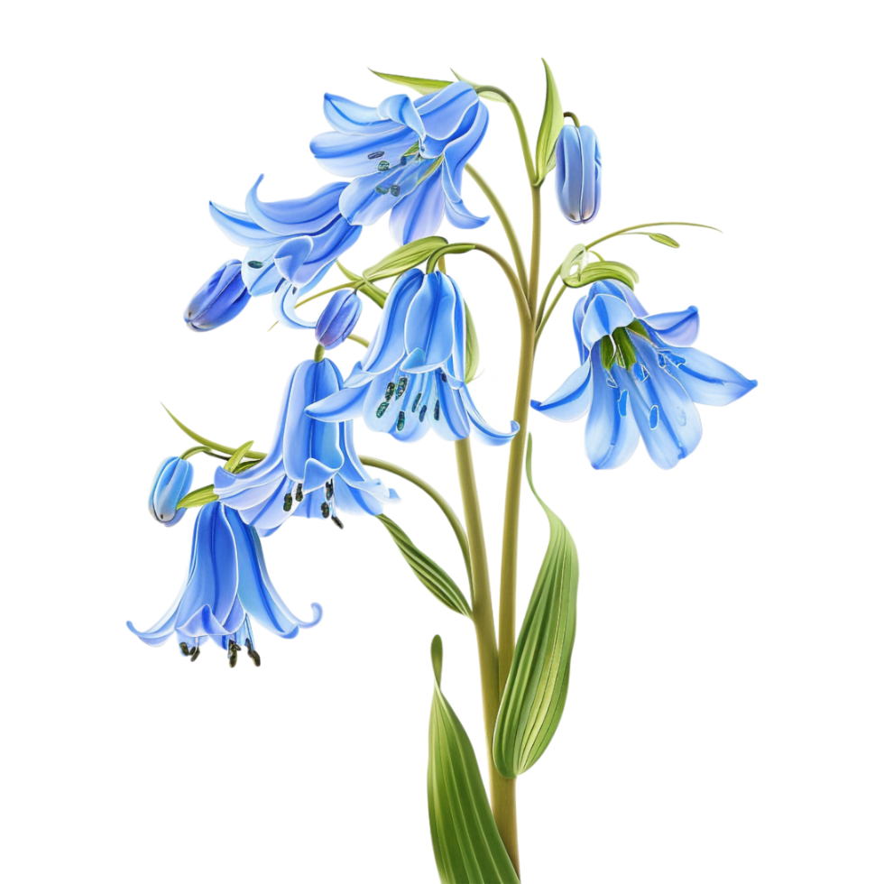Winter Bluebell Hyacinthoides nonscripta Flower on Transparent Background png