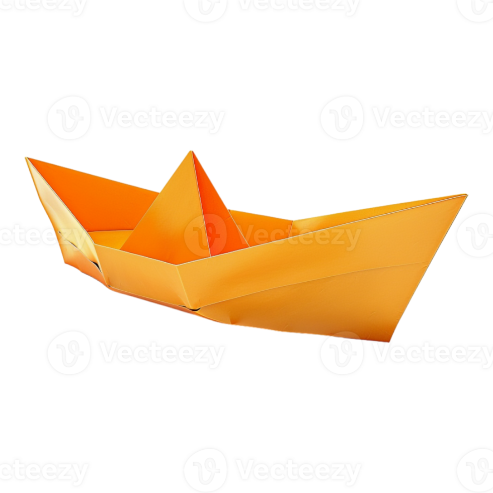 Boat Crafted with Paper on Transparent Background png
