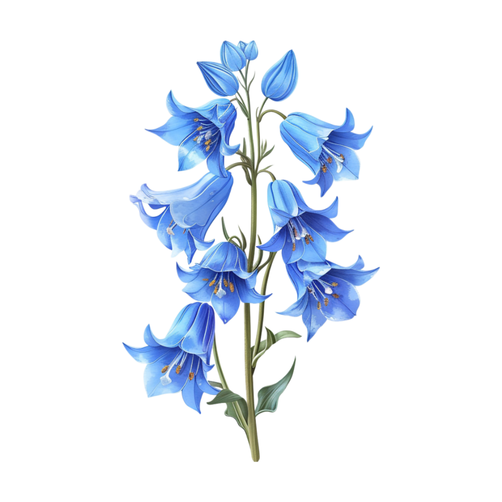 Winter Bluebell Hyacinthoides nonscripta Flower on Transparent Background png