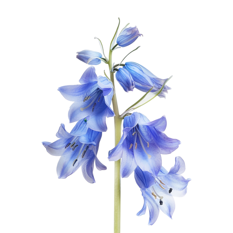 Winter Bluebell Hyacinthoides nonscripta Flower on Transparent Background png