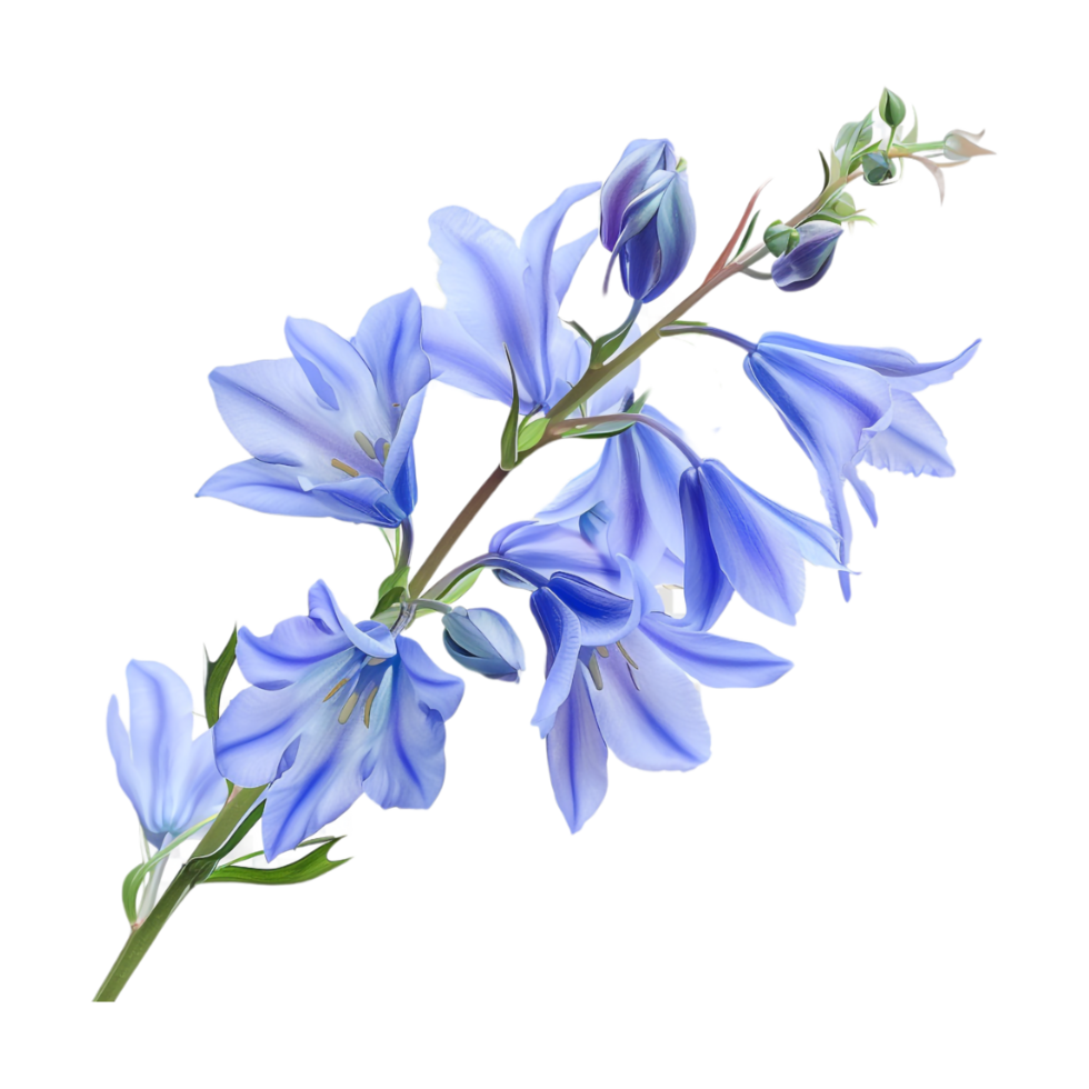 Winter Bluebell Hyacinthoides nonscripta Flower on Transparent Background png