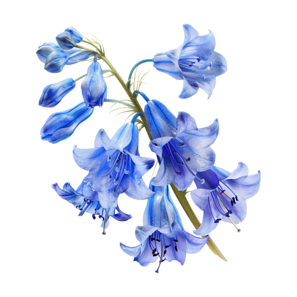 Winter Bluebell Hyacinthoides nonscripta Flower on Transparent Background png