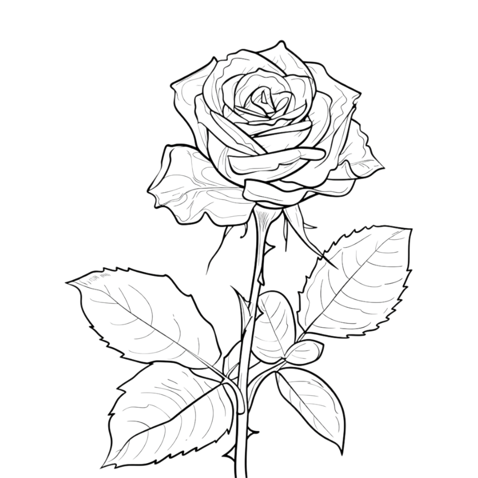 Red Rose Sketch Art on Transparent Background 47087713 PNG